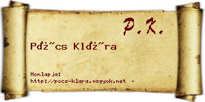 Pócs Klára névjegykártya