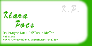 klara pocs business card